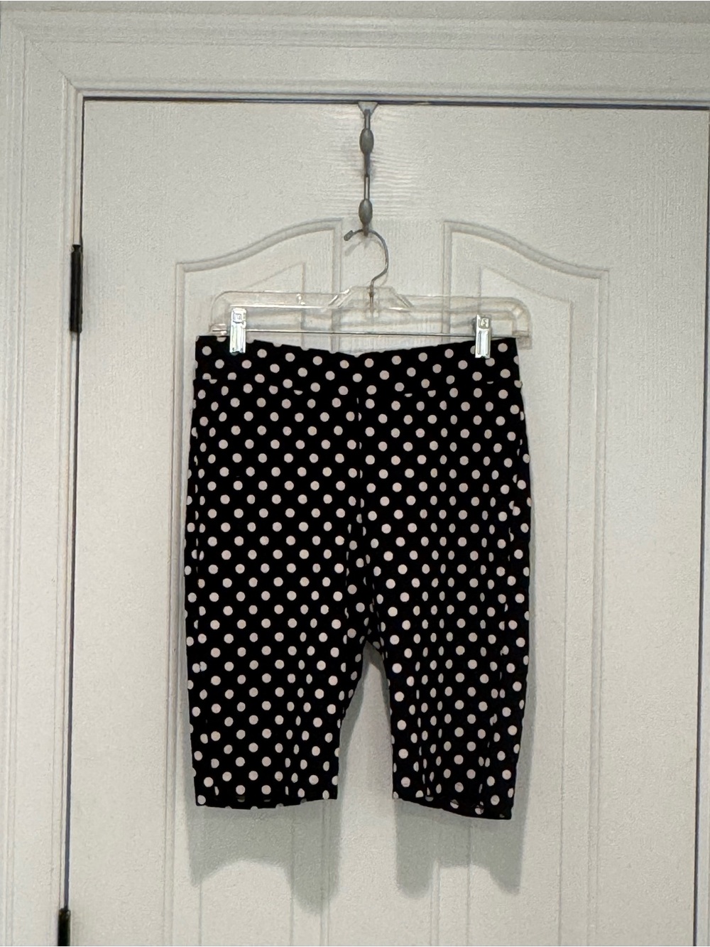 Torrid Black Bike Shorts with White Polka Dots